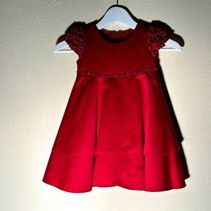 Biscotti Little Girls Holiday Red formal dress.